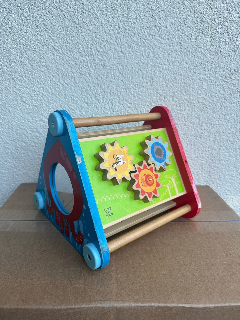 Hape Take Along Wooden Activity Box Toy, Multicolored